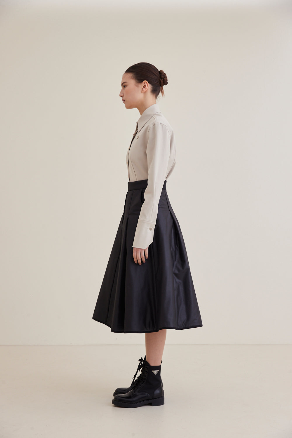 Hagahi A-line Padded Midi Skirt