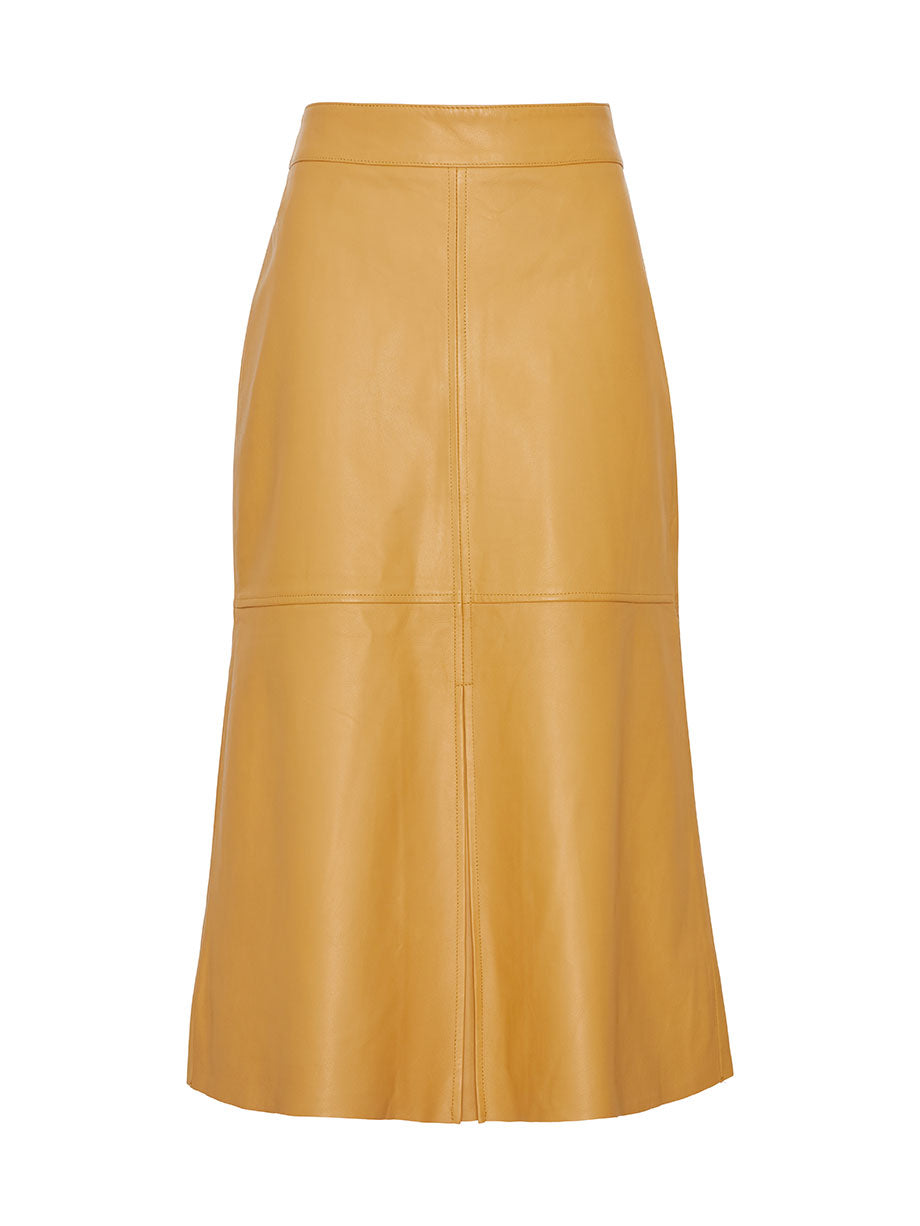 IRIS SETLAKWE A-line leather midi skirt