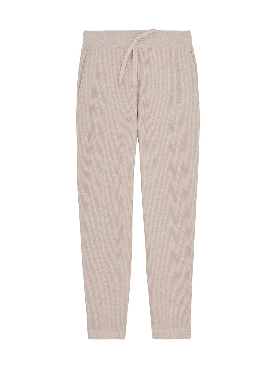 PAMPA Atena alpaca cotton ribbed detail tapered pants