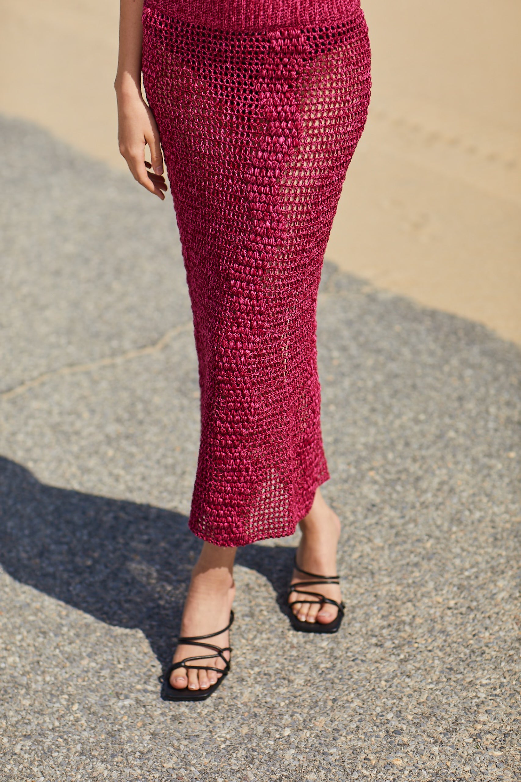 Mozhdeh Matin Zig Zag Crochet Midi Skirt