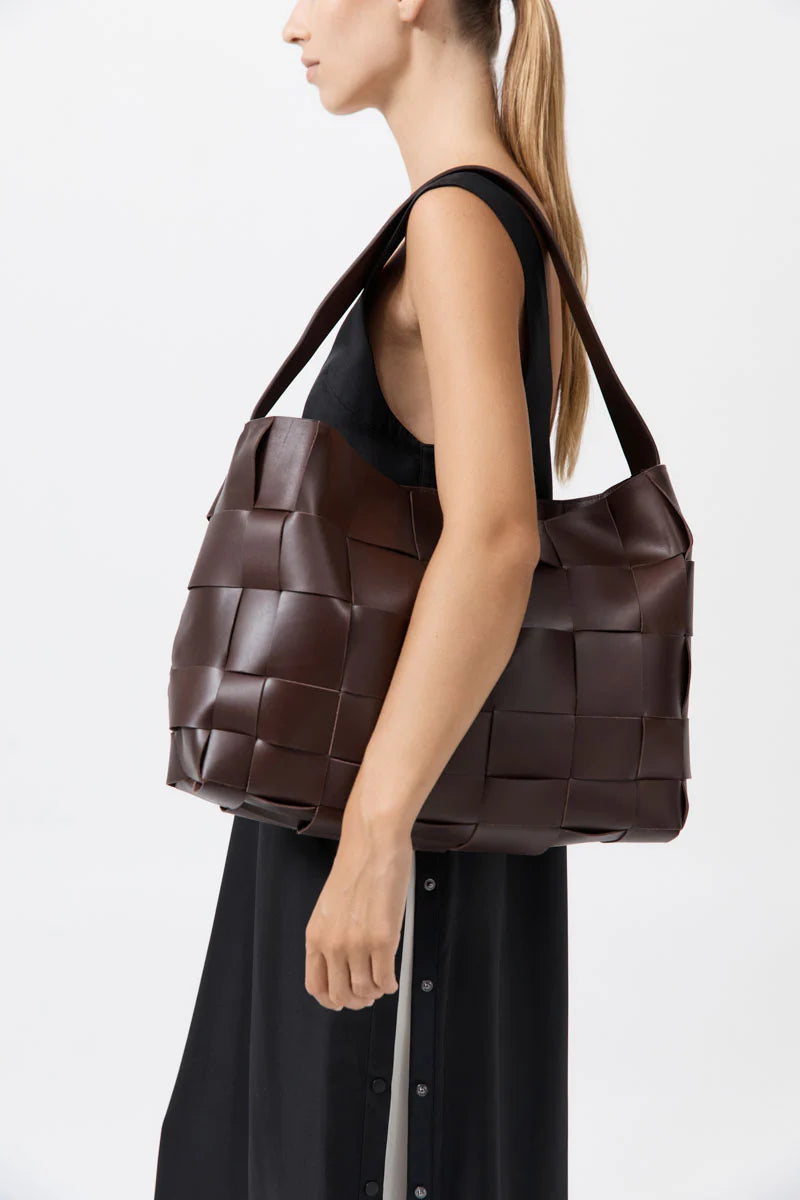 St. Agni Woven Large Tote - Chocolate