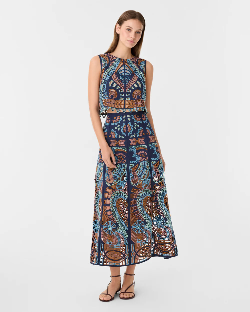 Emporio Sirenuse Rita Skirt in Brisé Cutwork