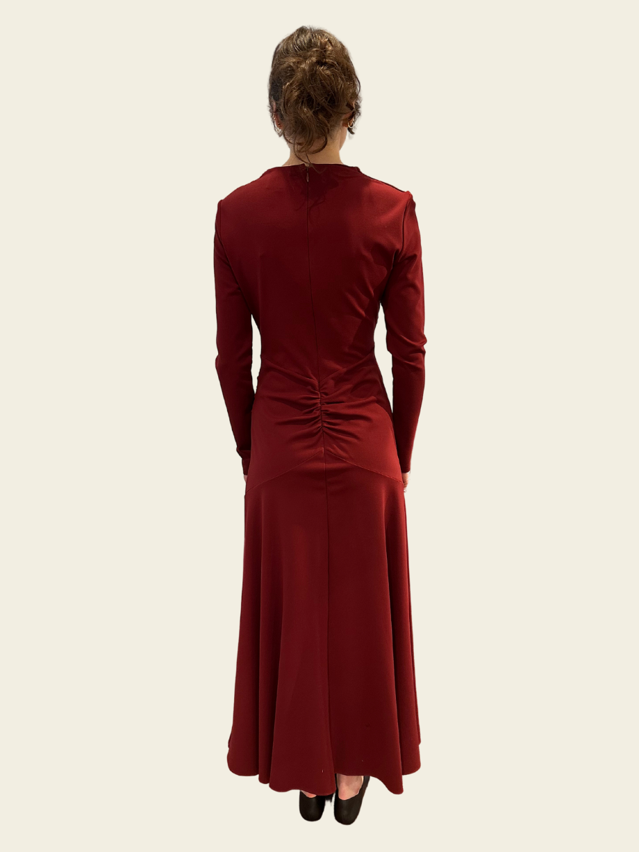 Aknvas Daphna Burgundy Jersey Dress