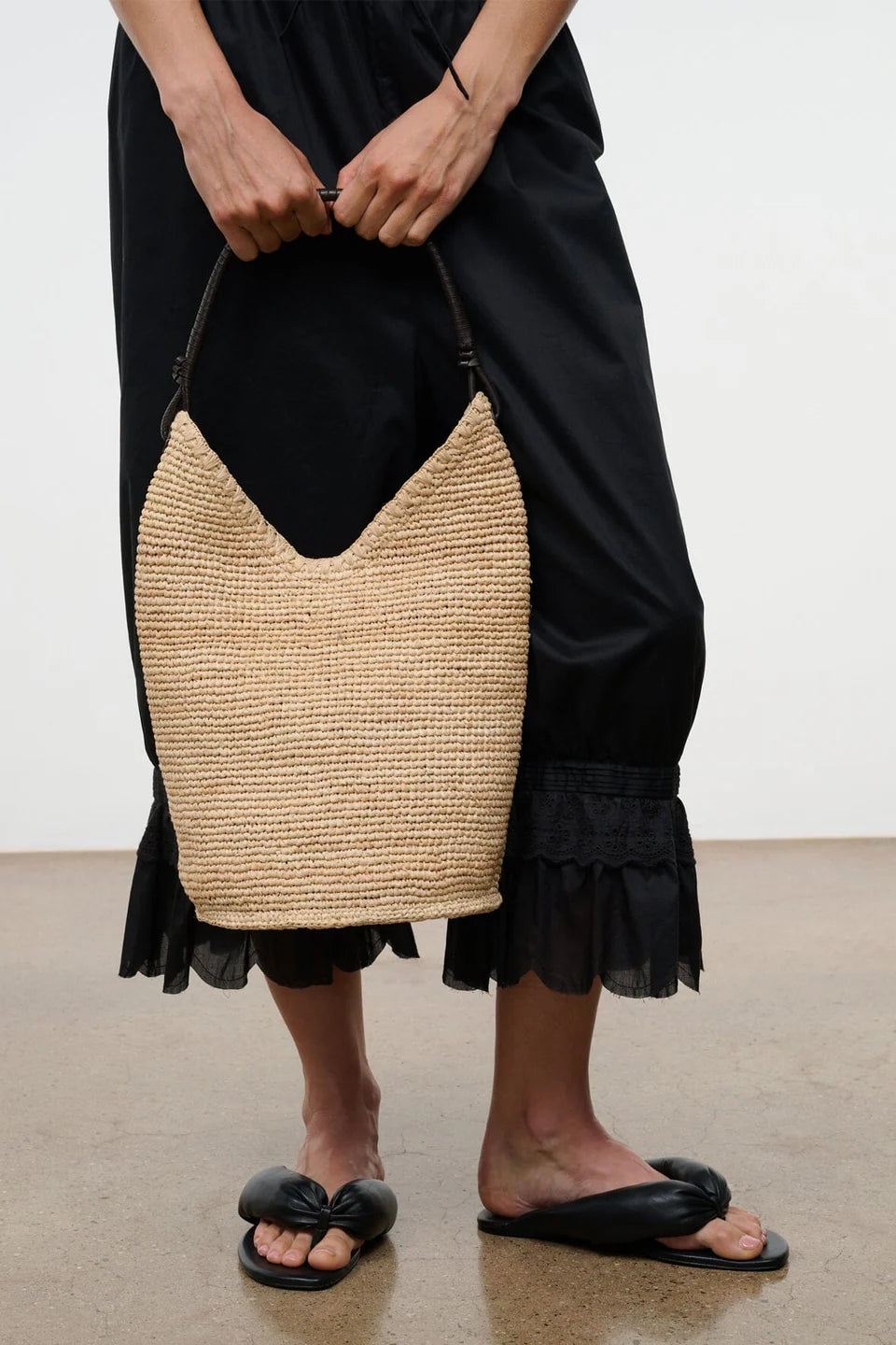 Staud Lani Large Raffia Bucket Bag