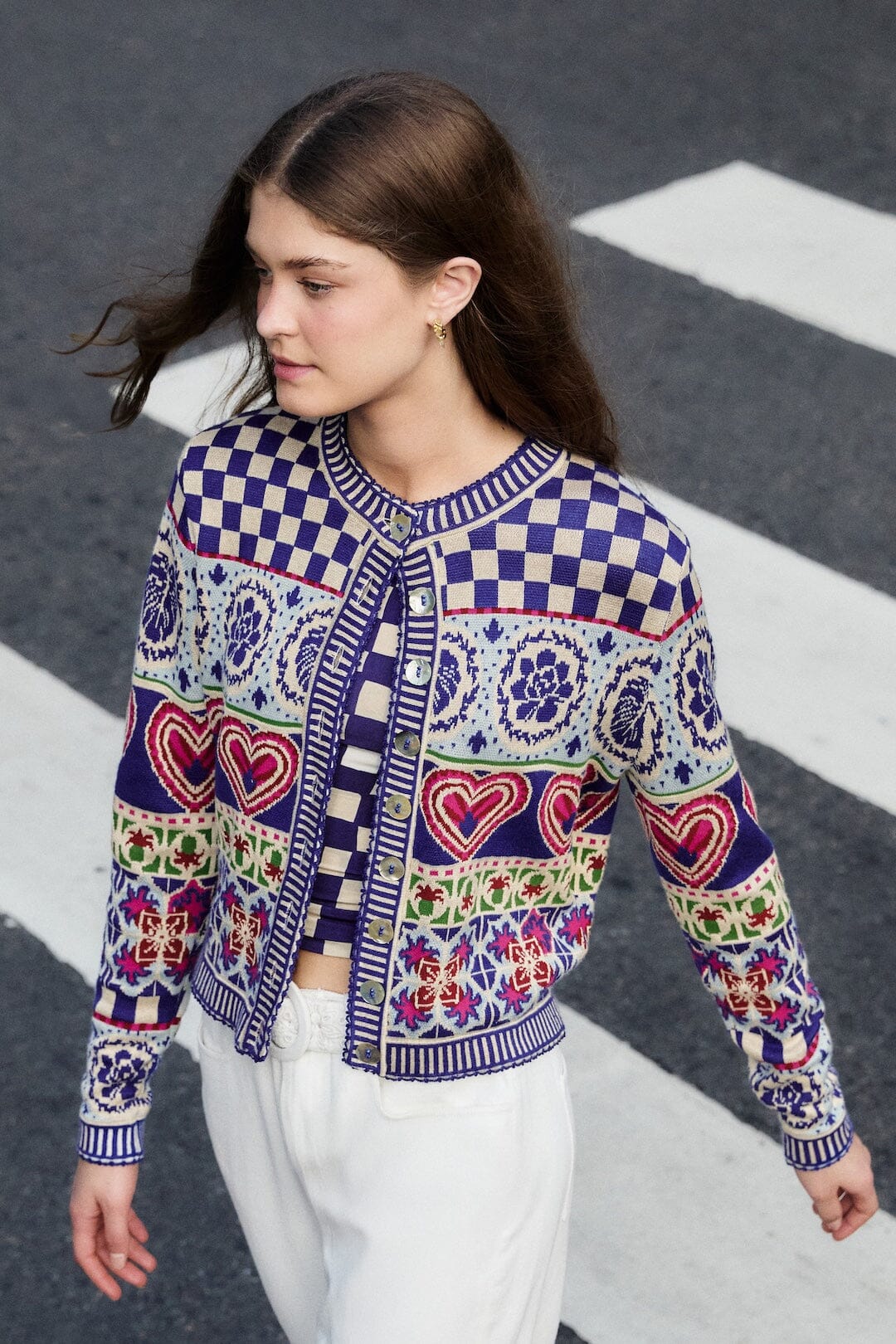 Farm Rio Rainbow Kaleidoscope Ainika Knit Cardigan