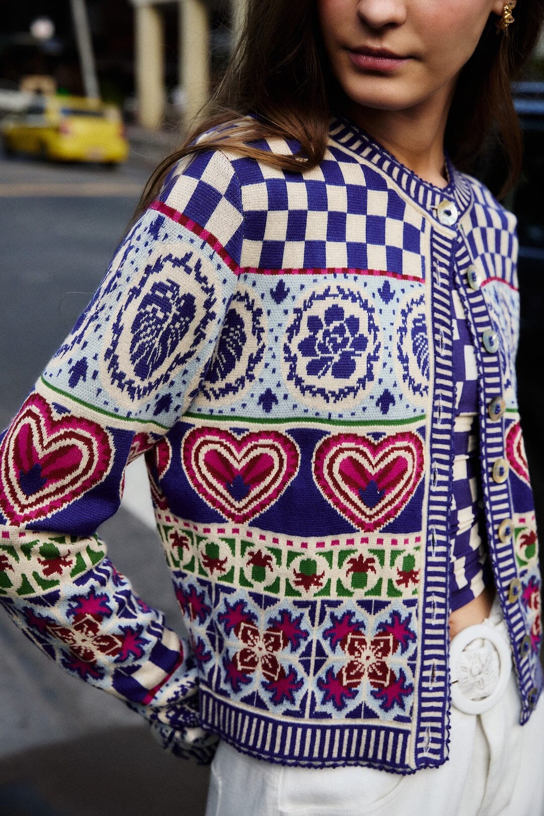 Farm Rio Rainbow Kaleidoscope Ainika Knit Cardigan