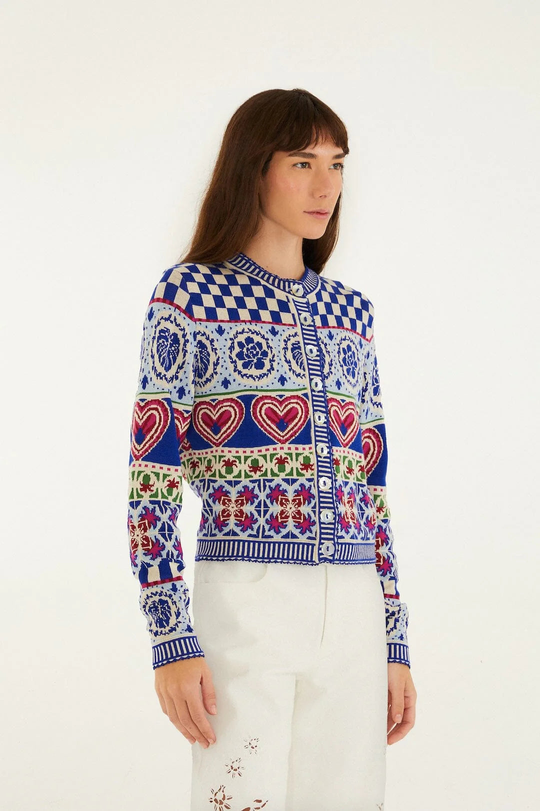Farm Rio Rainbow Kaleidoscope Ainika Knit Cardigan