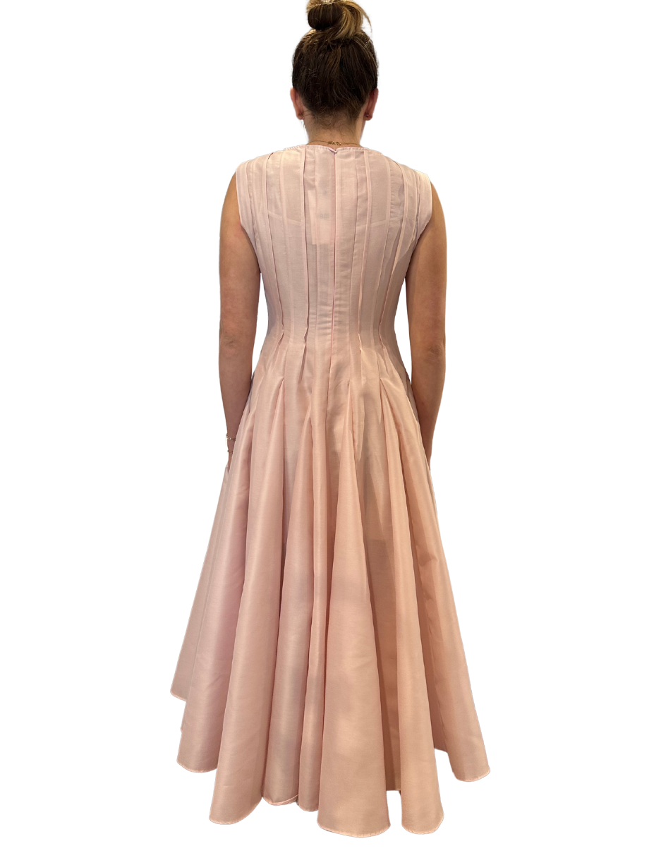 Hagahi Pleated Long Dress Pink