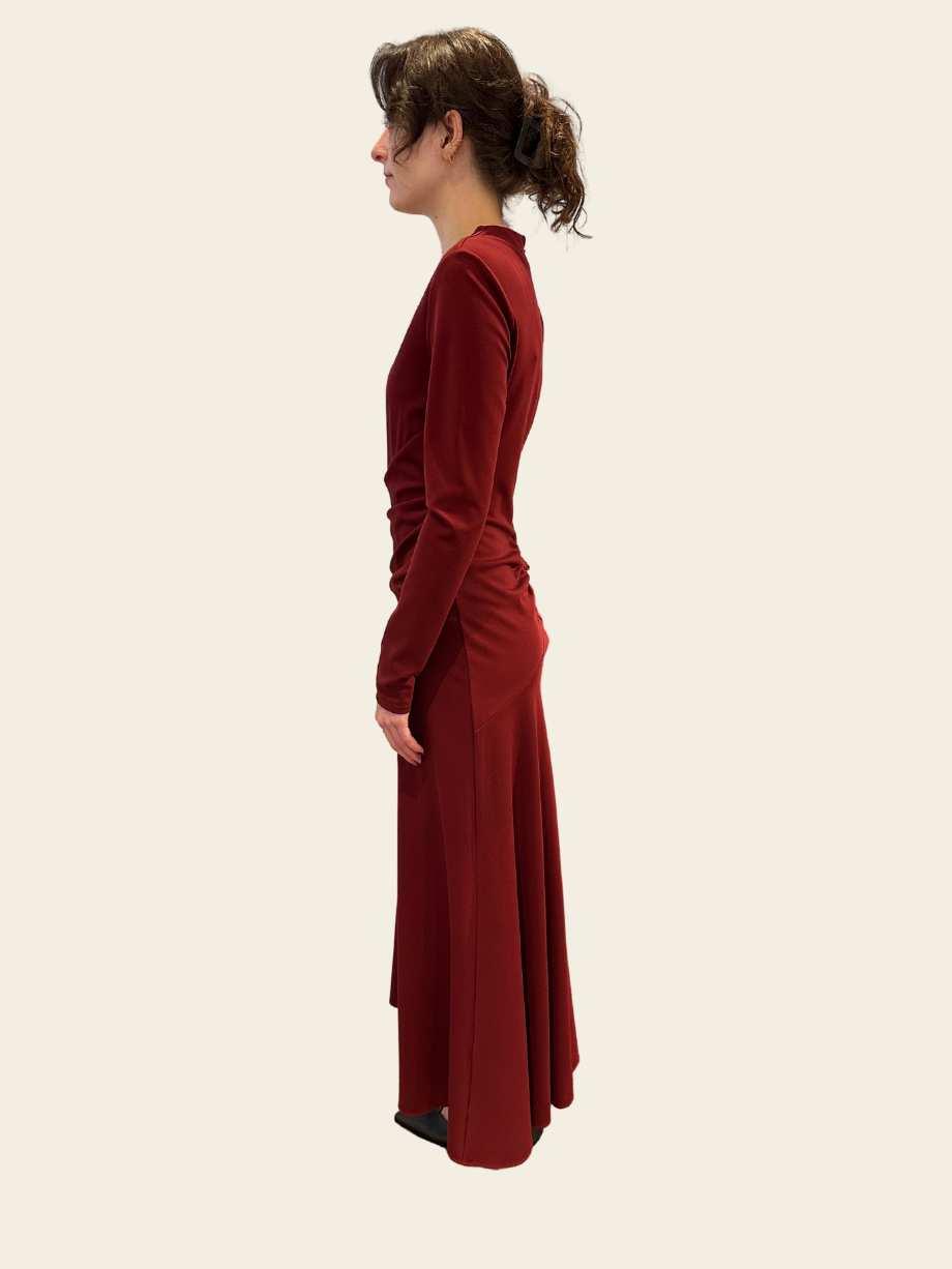 Aknvas Daphna Burgundy Jersey Dress