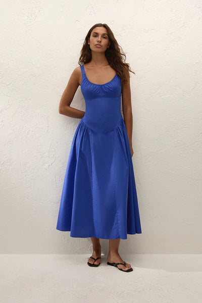 Faithfull Marcella Midi Dress Cobalt Blue
