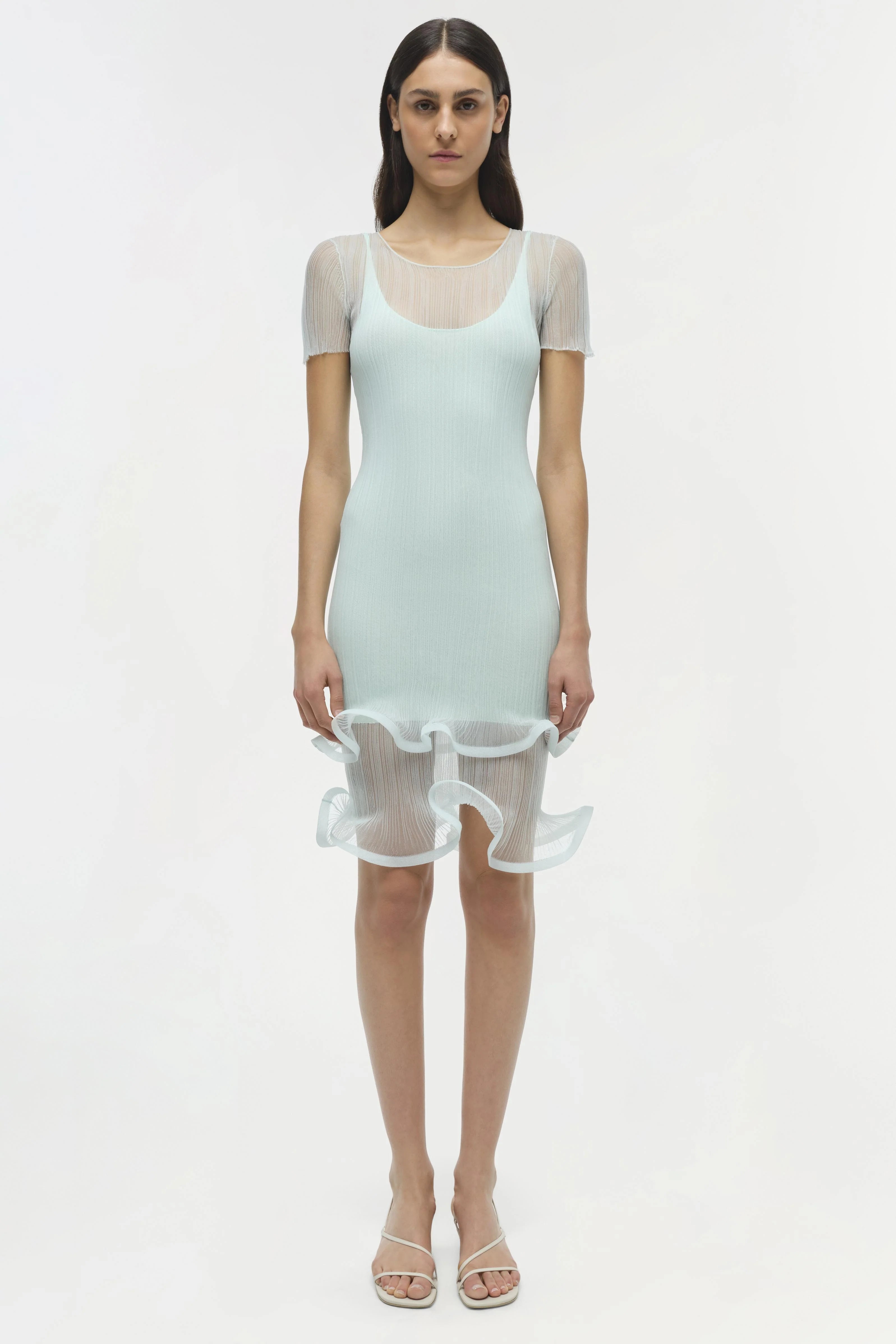 Simkhai Jett Plisse Mini Dress Seafoam