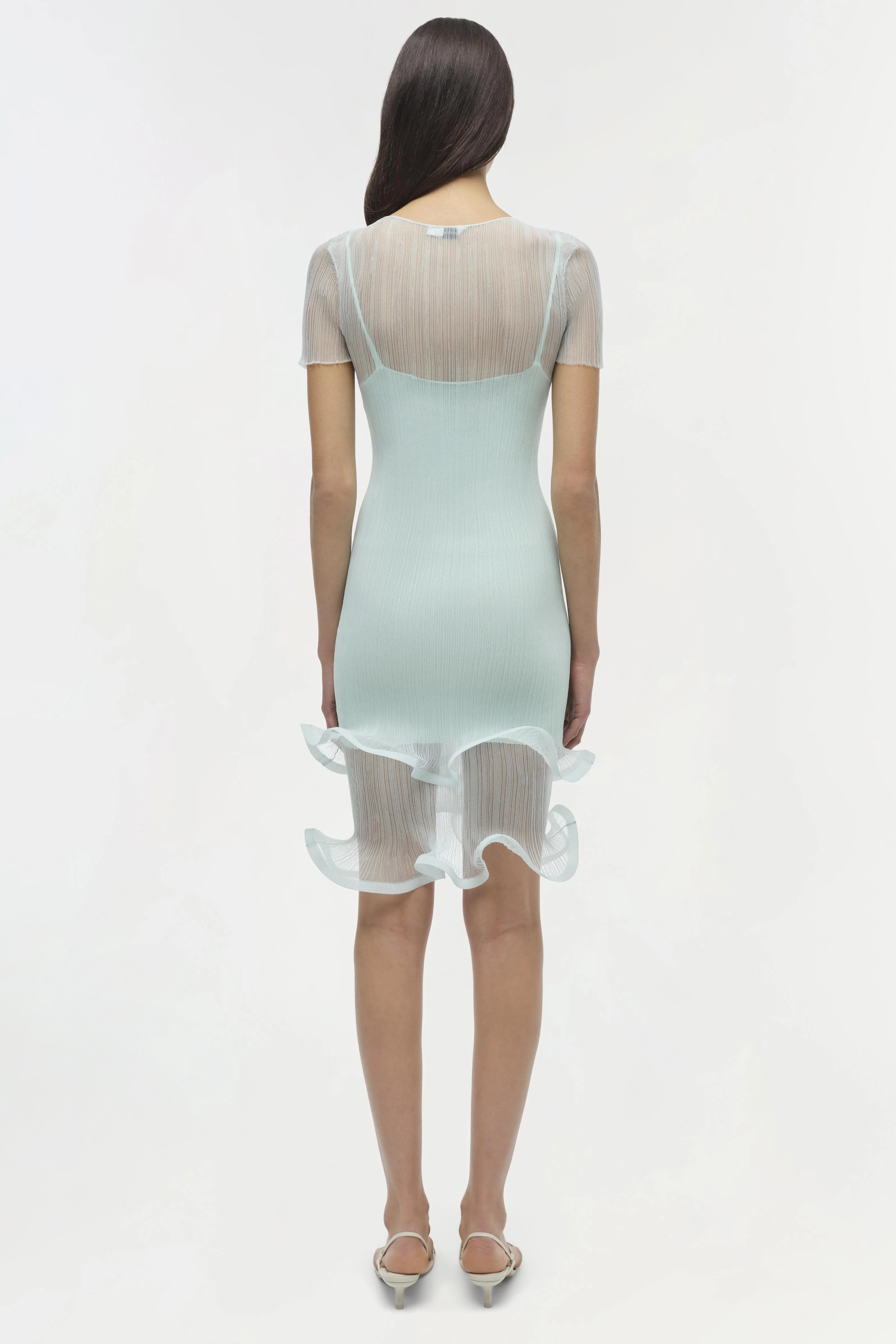 Simkhai Jett Plisse Mini Dress Seafoam