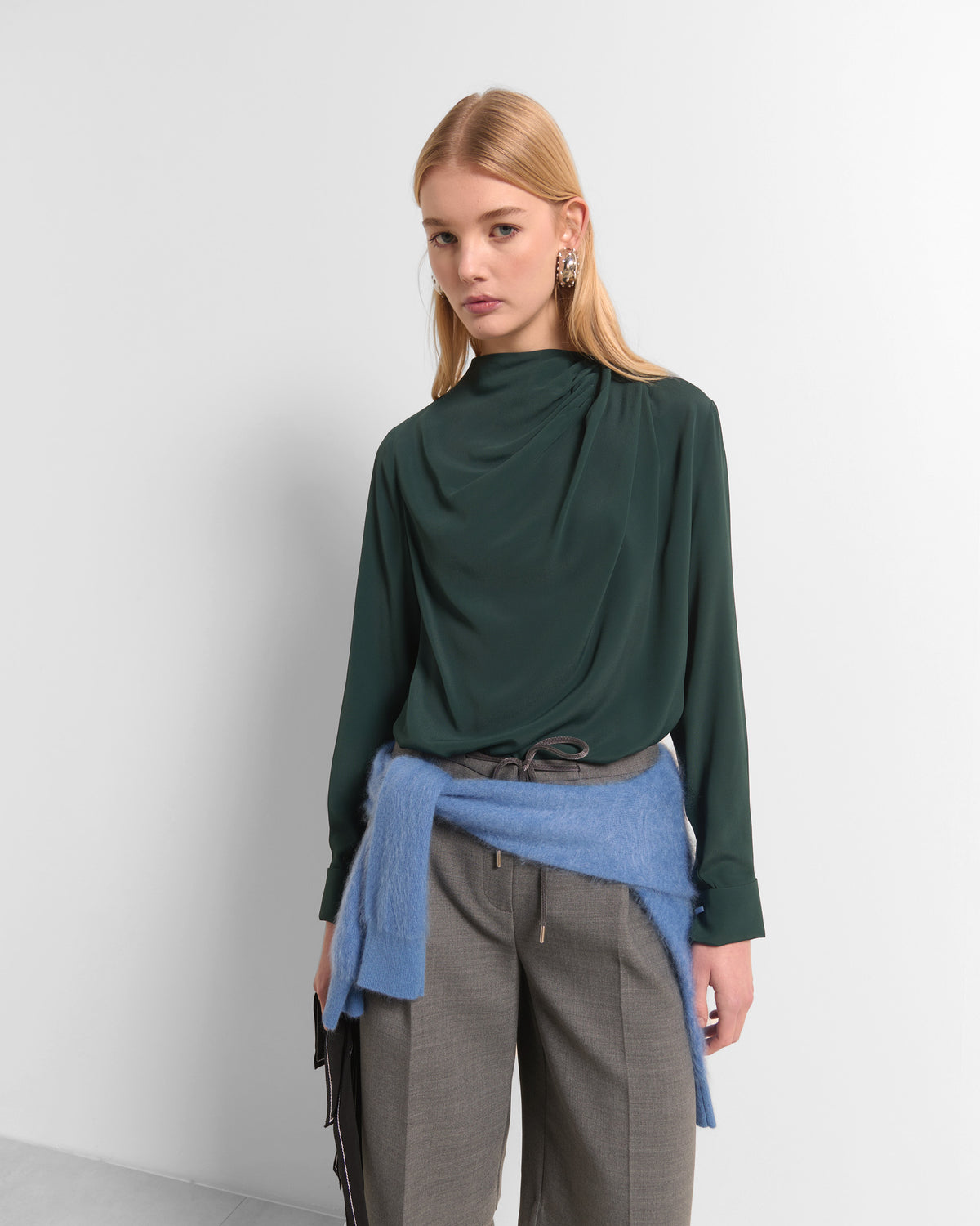 Beatrice B Draped Asymmetrical Blouse
