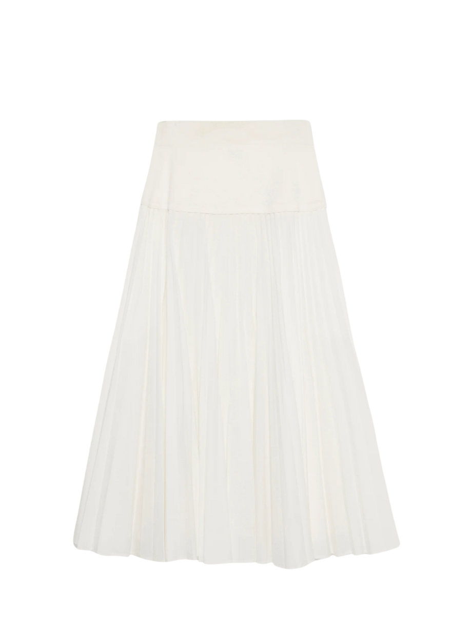 Simkhai Stella Pleated Midi Skirt White