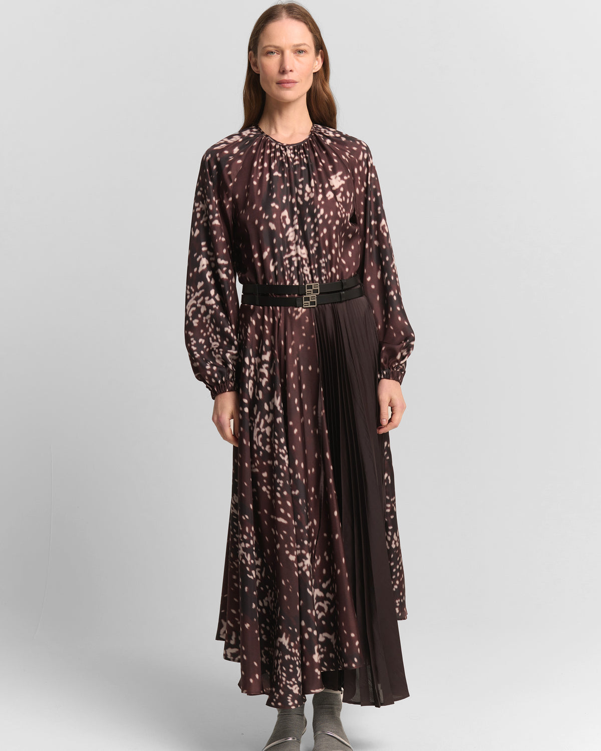 Beatrice B Printed Silk Midi Dress