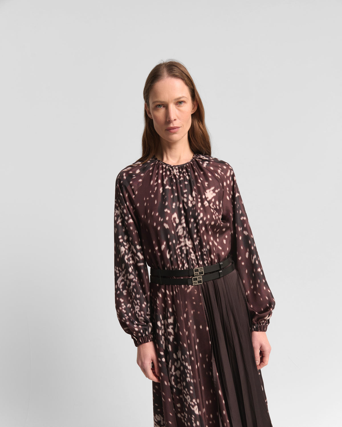 Beatrice B Printed Silk Midi Dress