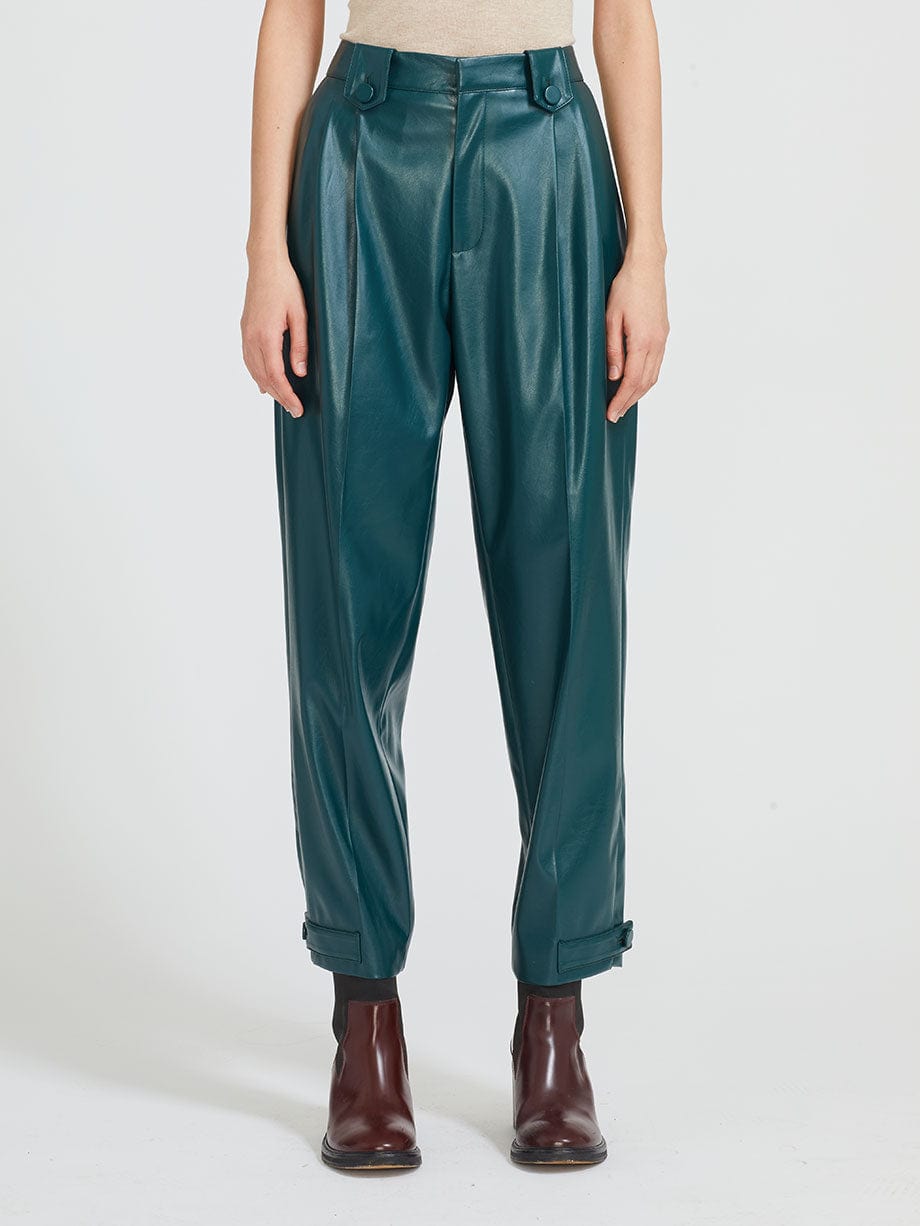 Tapered pleather pants