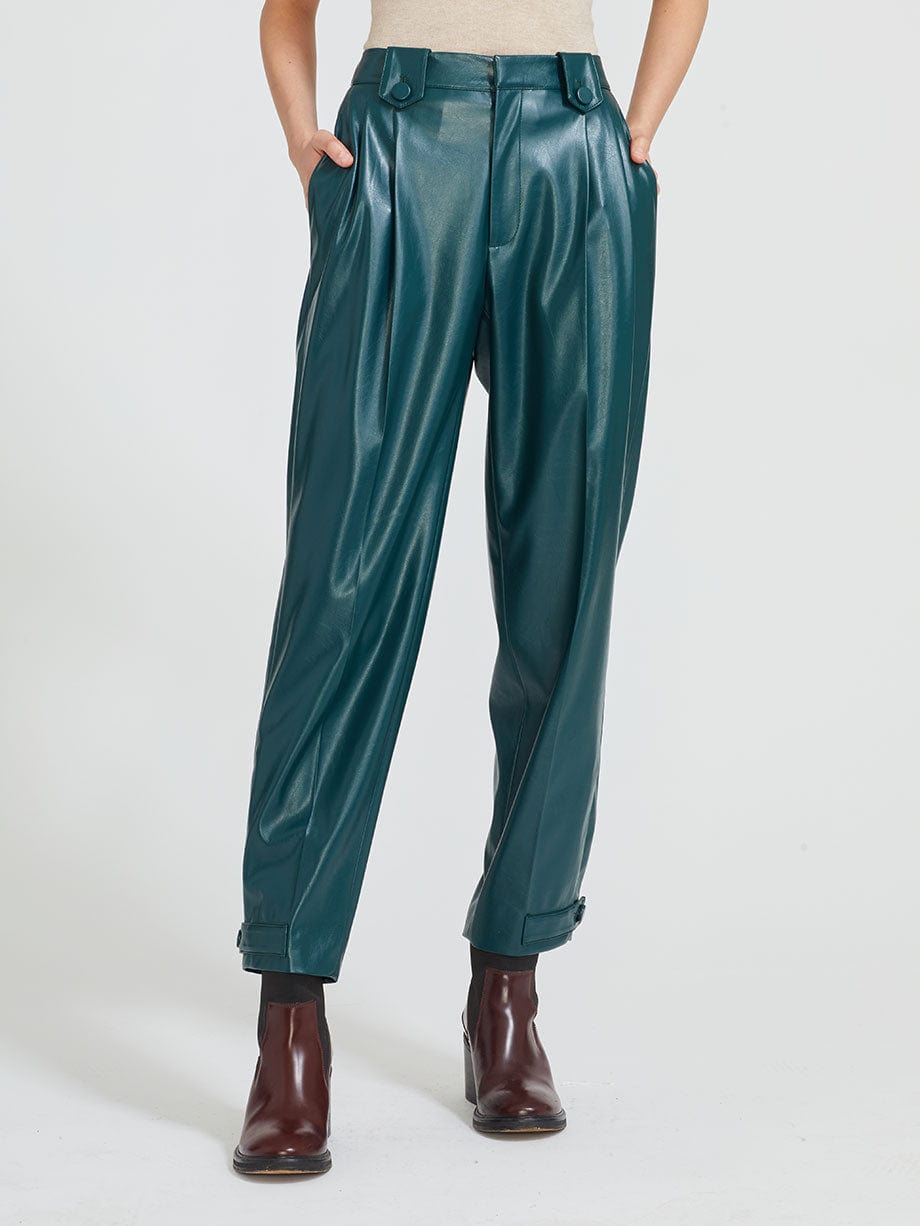 Tapered pleather pants