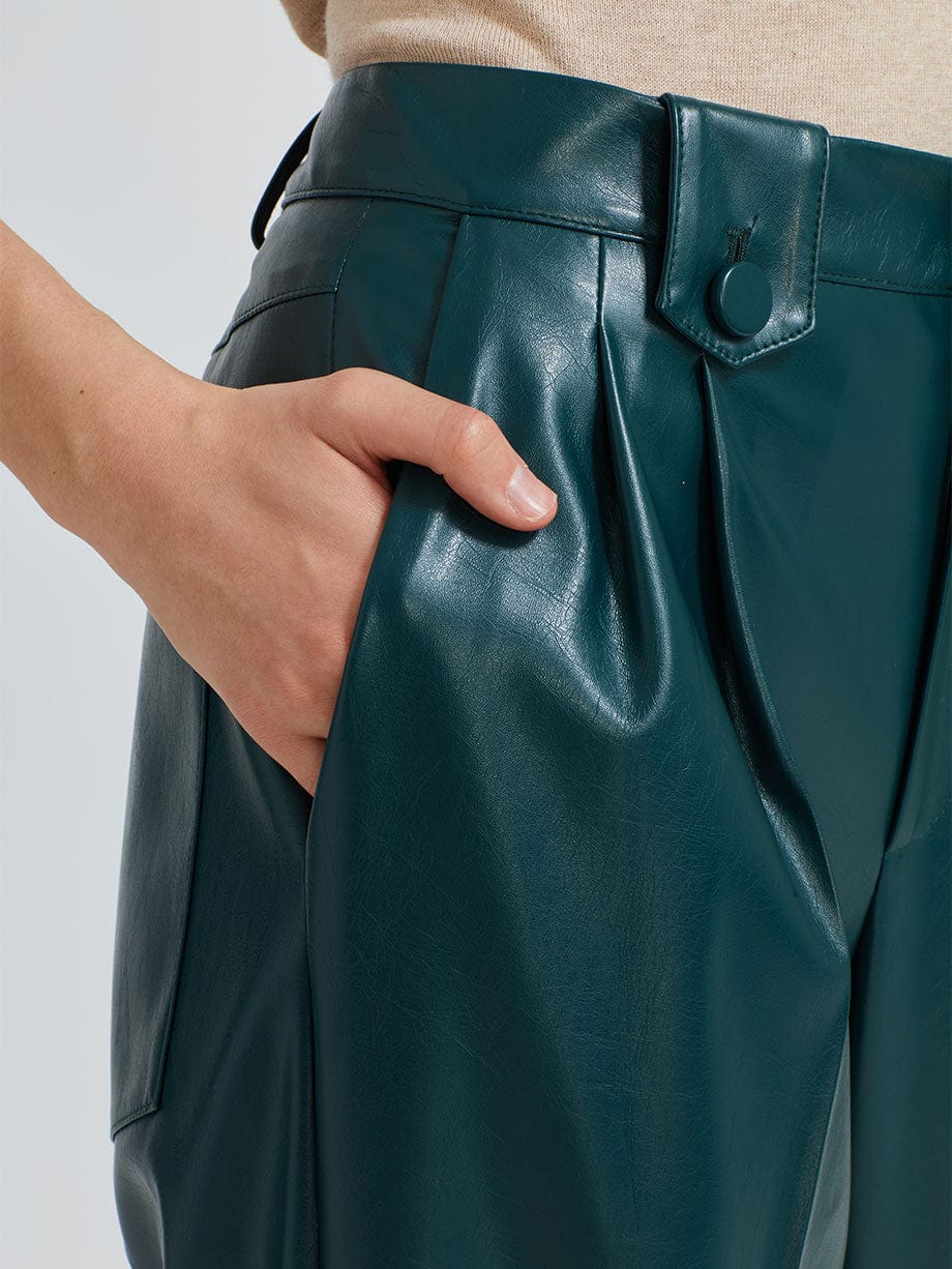 Tapered pleather pants