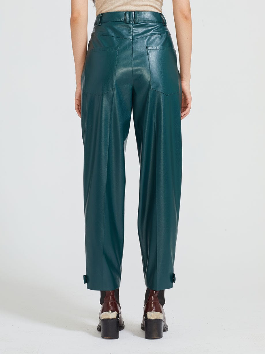 Tapered pleather pants