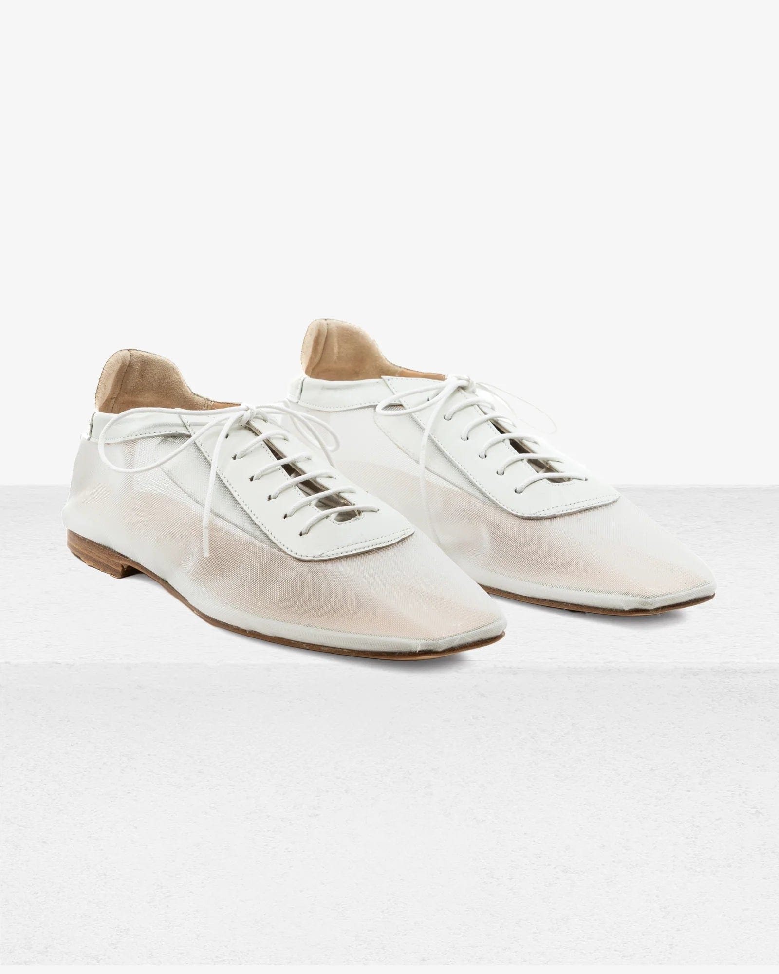 Andrea Gomez Antonia Clear Mesh Flats White