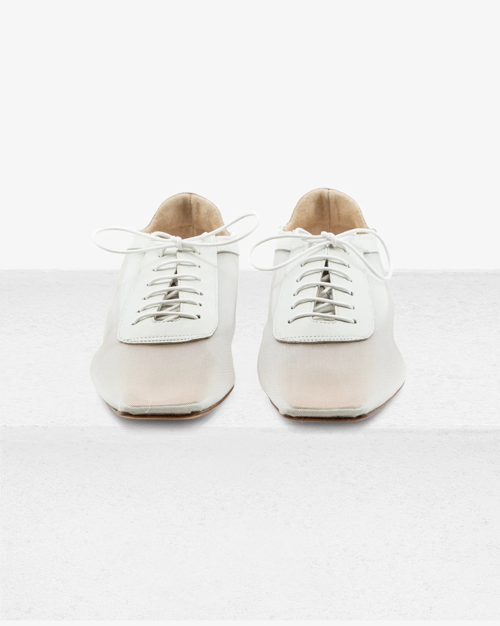 Andrea Gomez Antonia Clear Mesh Flats White