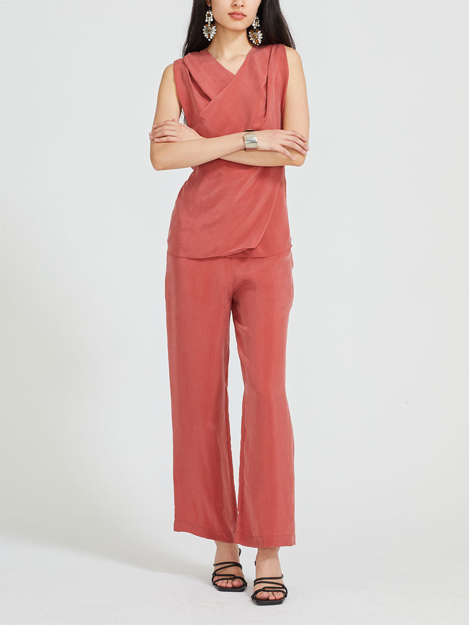 YASEMIN OZERI Straight leg cupro pant