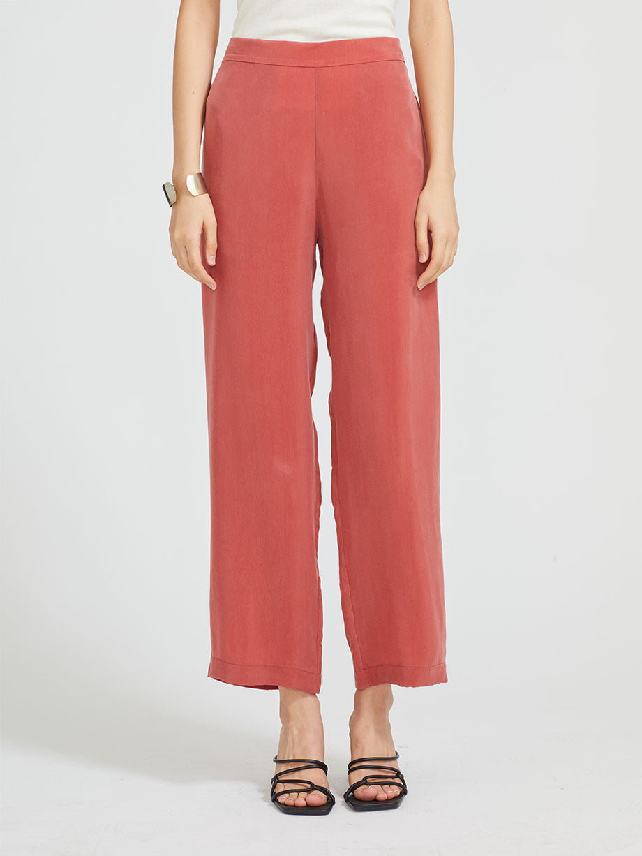 YASEMIN OZERI Straight leg cupro pant