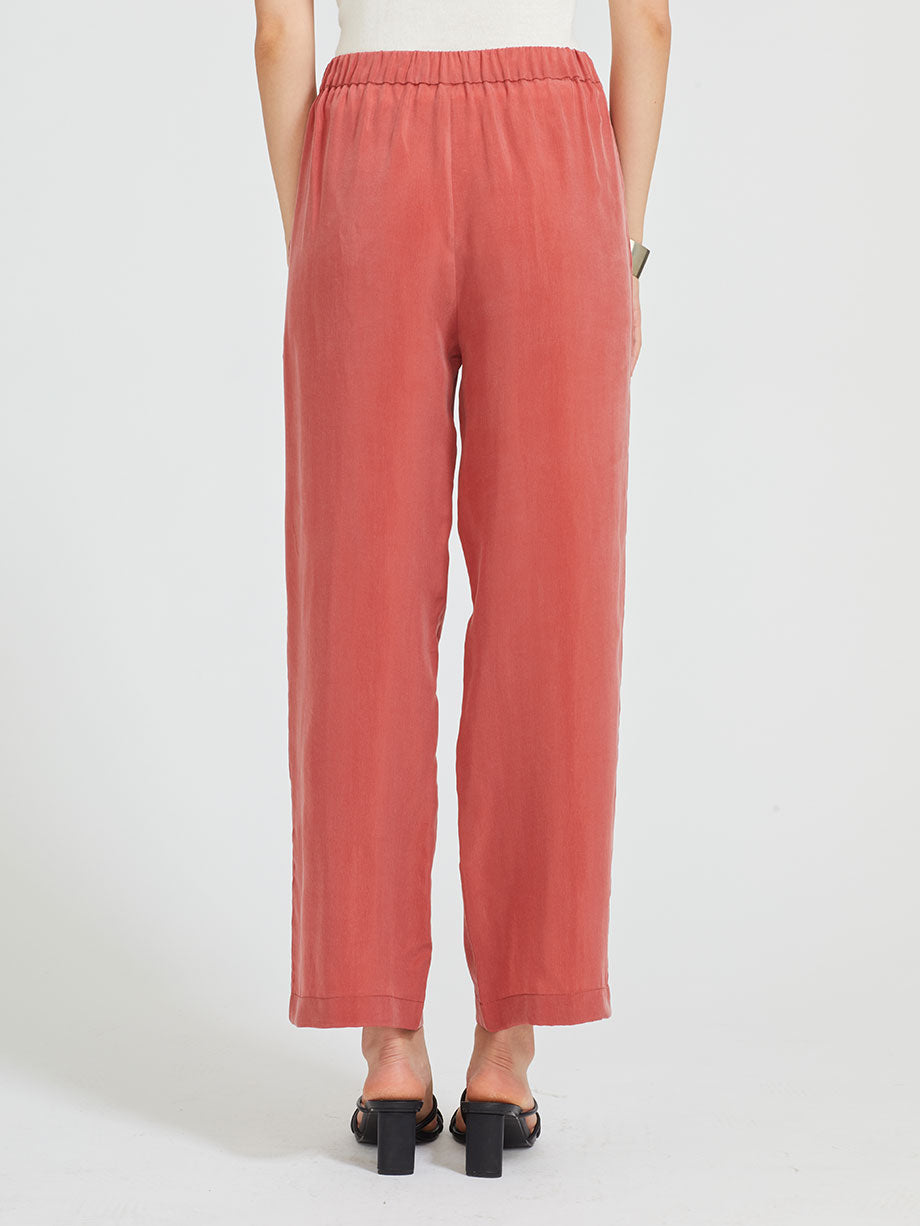 YASEMIN OZERI Straight leg cupro pant