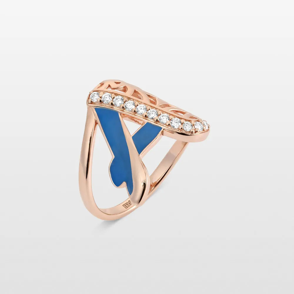 Maveroc Retro Diamond Letter Ring