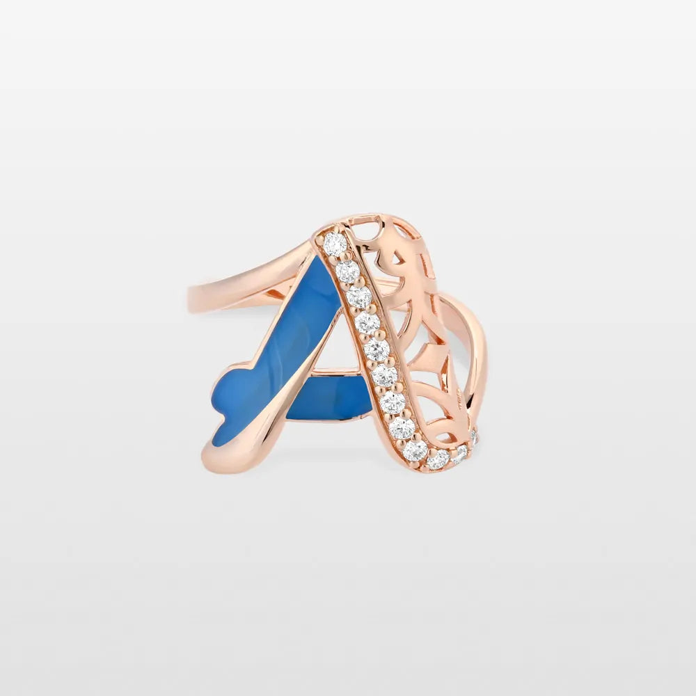 Maveroc Retro Diamond Letter Ring