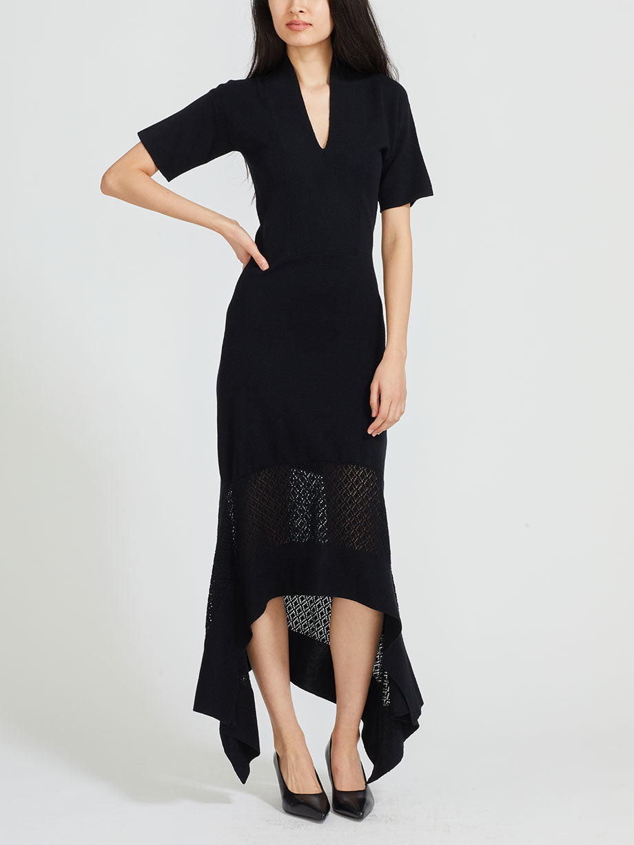 PAMPA Diana alpaca cotton mesh bottom midi dress