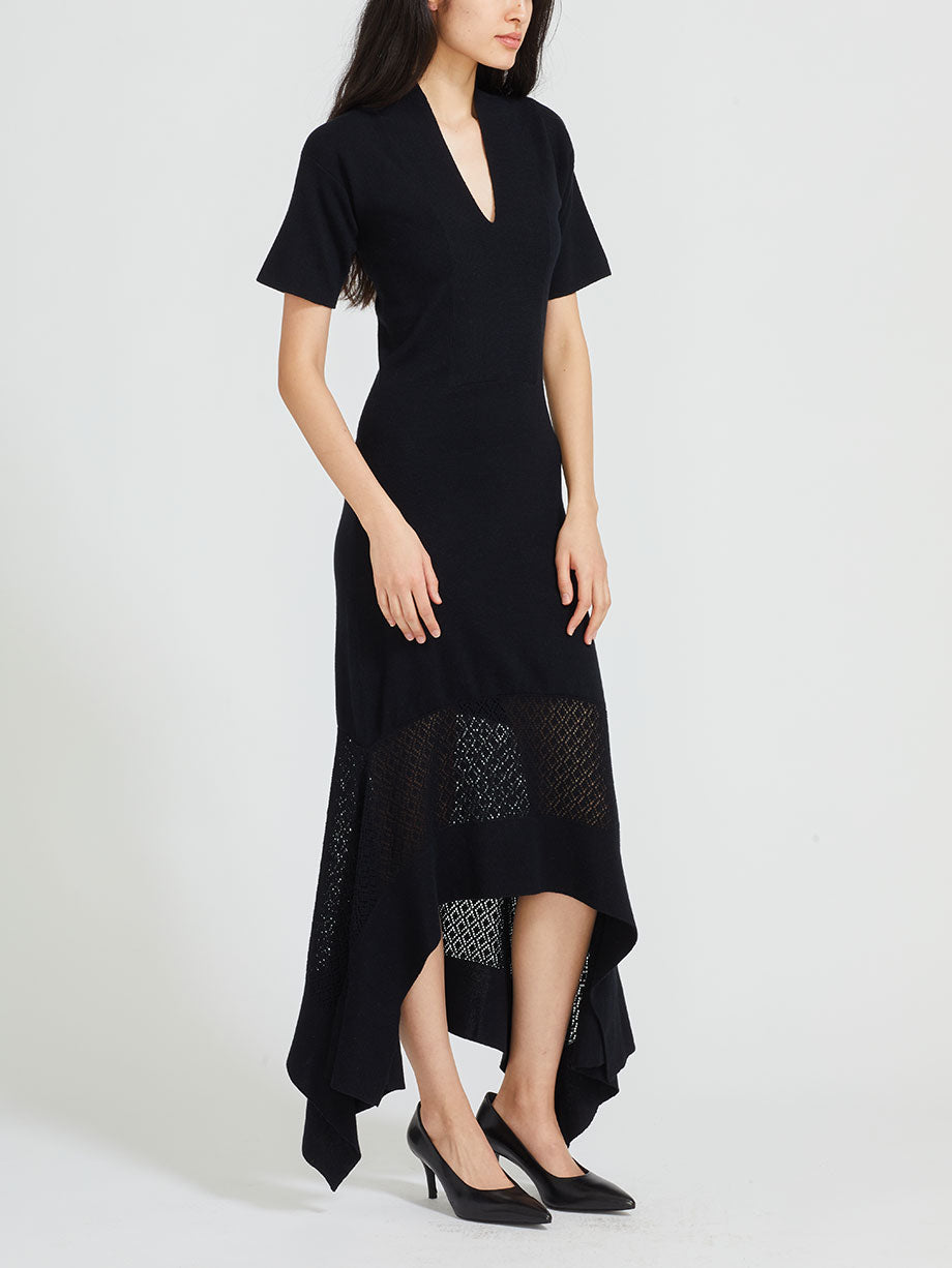 PAMPA Diana alpaca cotton mesh bottom midi dress