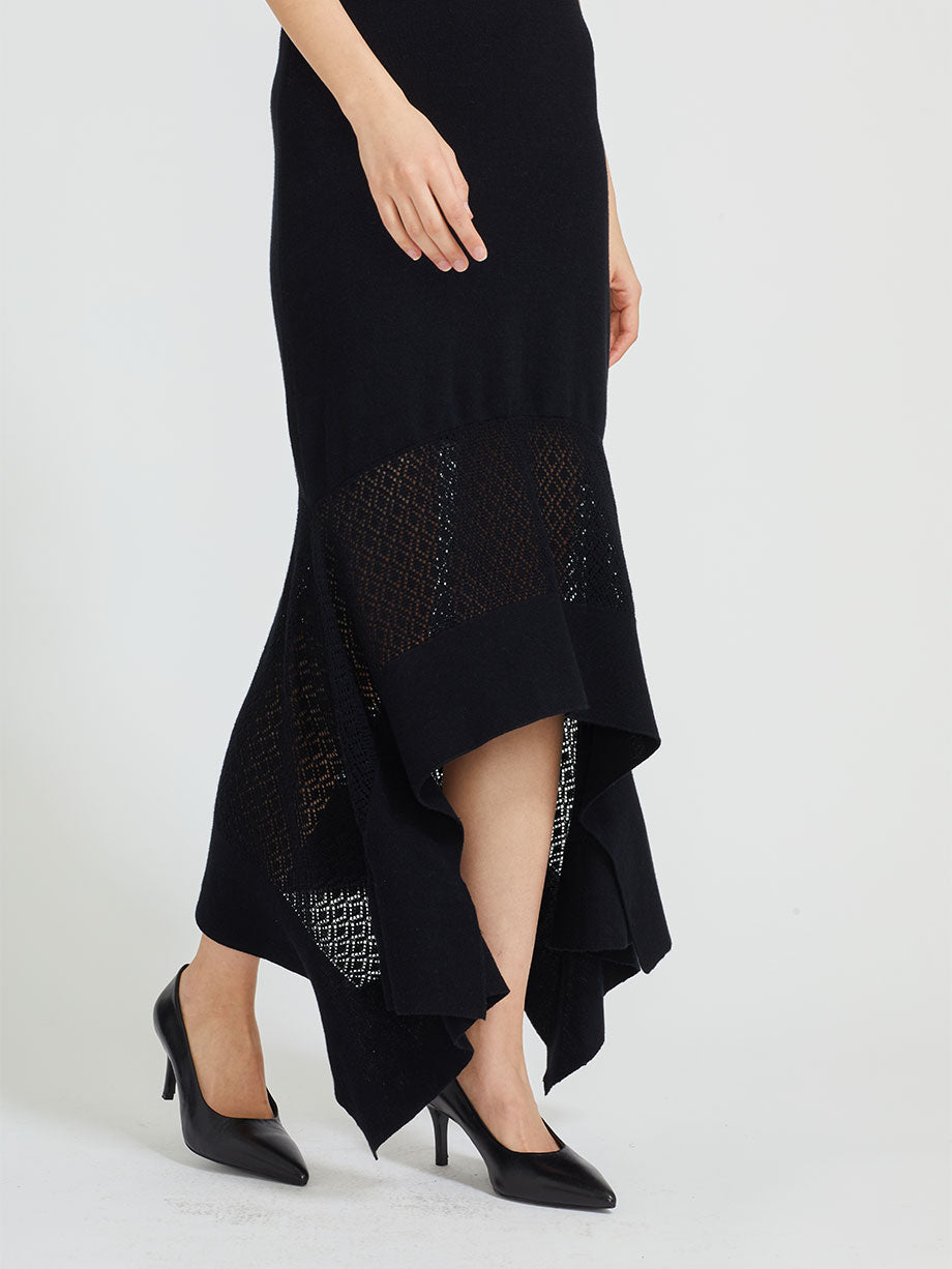 PAMPA Diana alpaca cotton mesh bottom midi dress