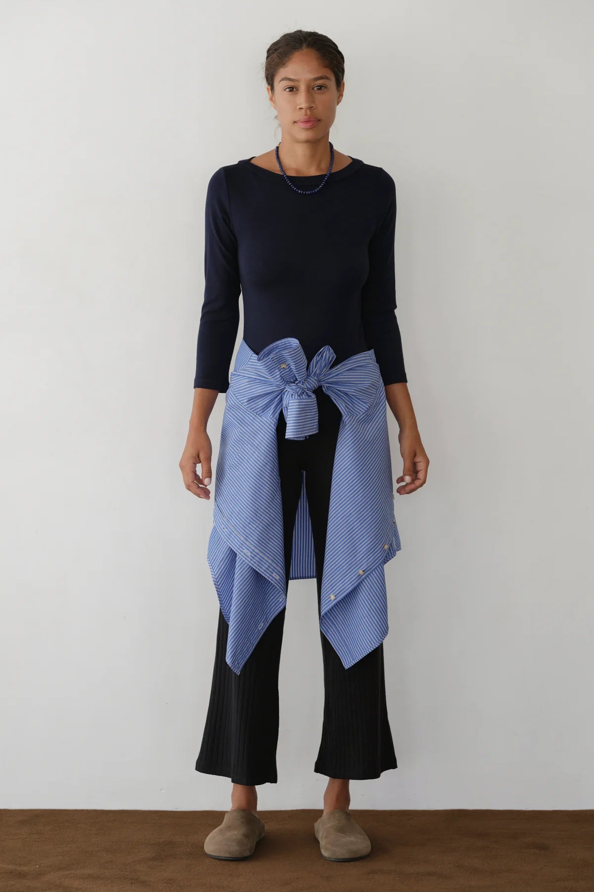 Donni Baby Rib Boat Neck - Navy