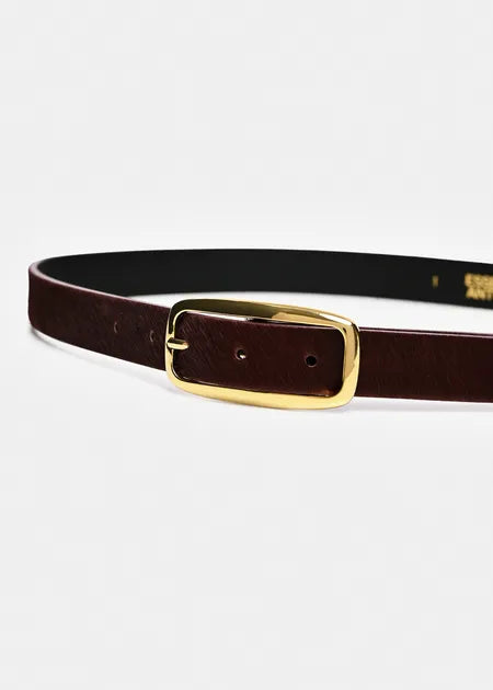 Essential Antwerp Brown textured leather belt