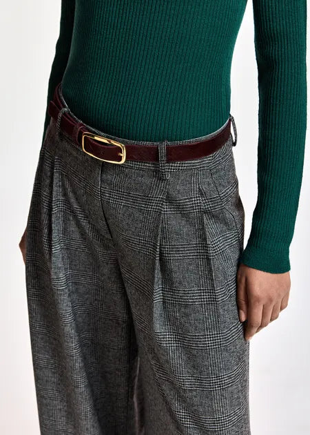 Essential Antwerp Brown textured leather belt