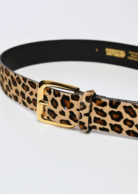 Essential Antwerp Black and brown leopard-print leather belt