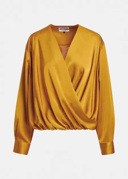 Essential Antwerp draped wrap top with v-neck