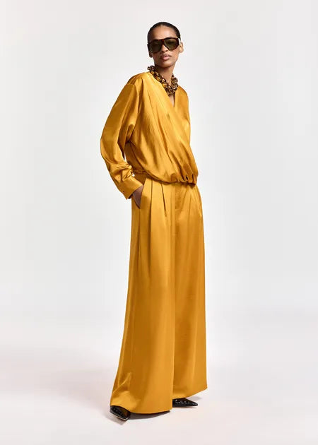 Essential Antwerp draped wrap top with v-neck