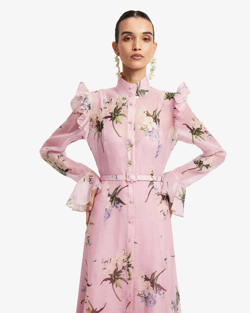 Leo Lin Katrina Butterfly Sleeve Midi Dress