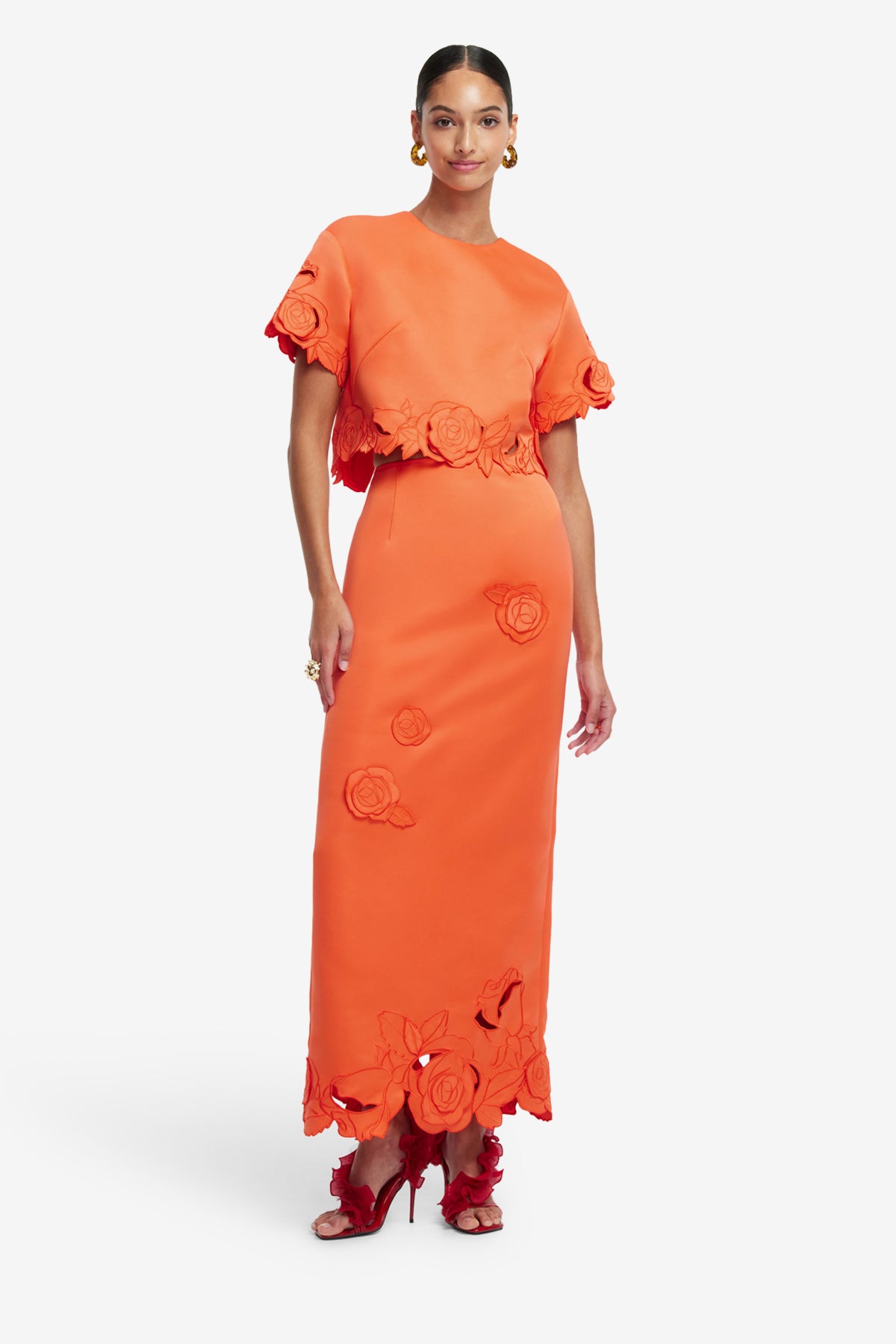 Leo Lin Kyra Appliqué Maxi Skirt