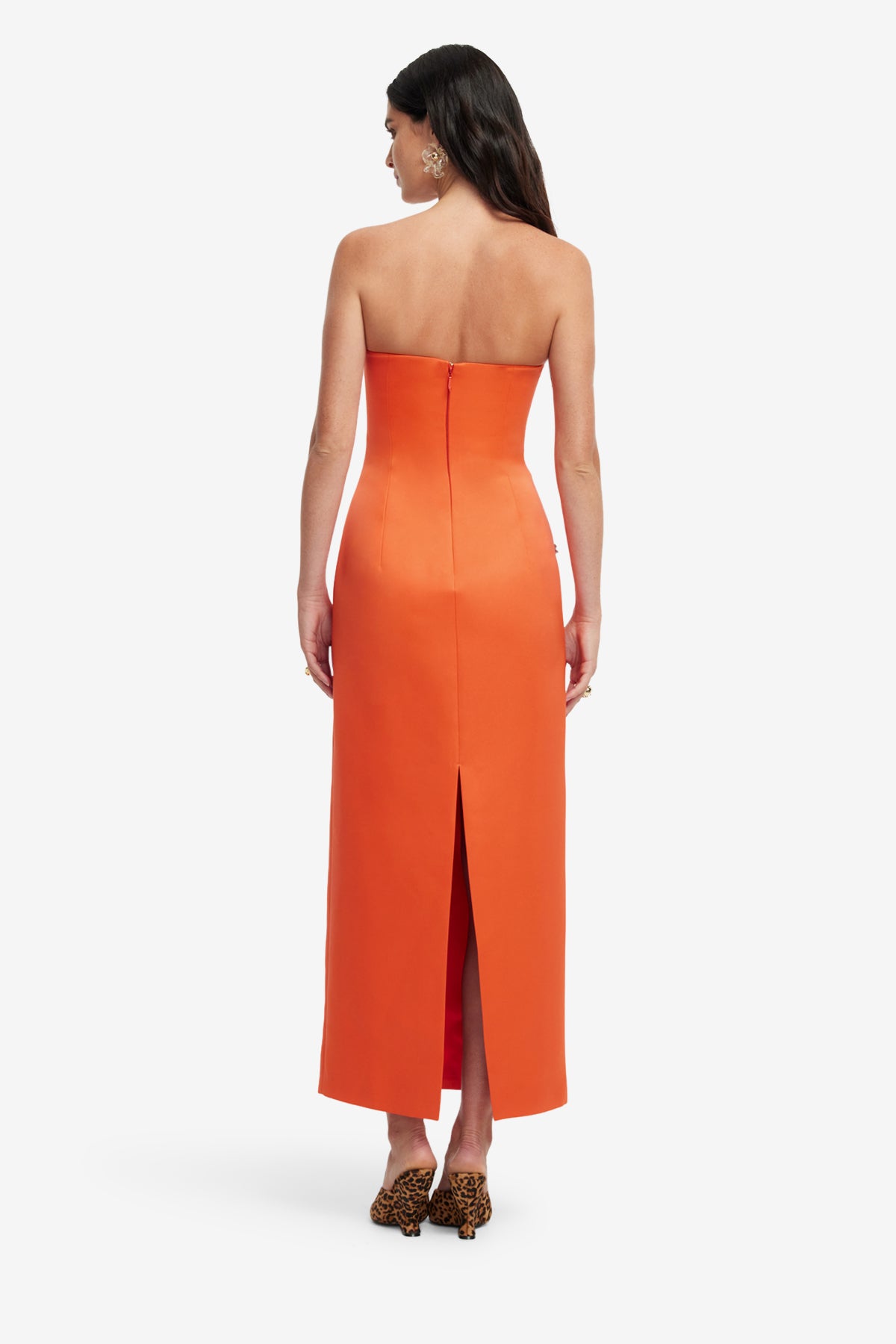 Leo Lin Ava Appliqué Floral Bustier Maxi Dress - Saffron