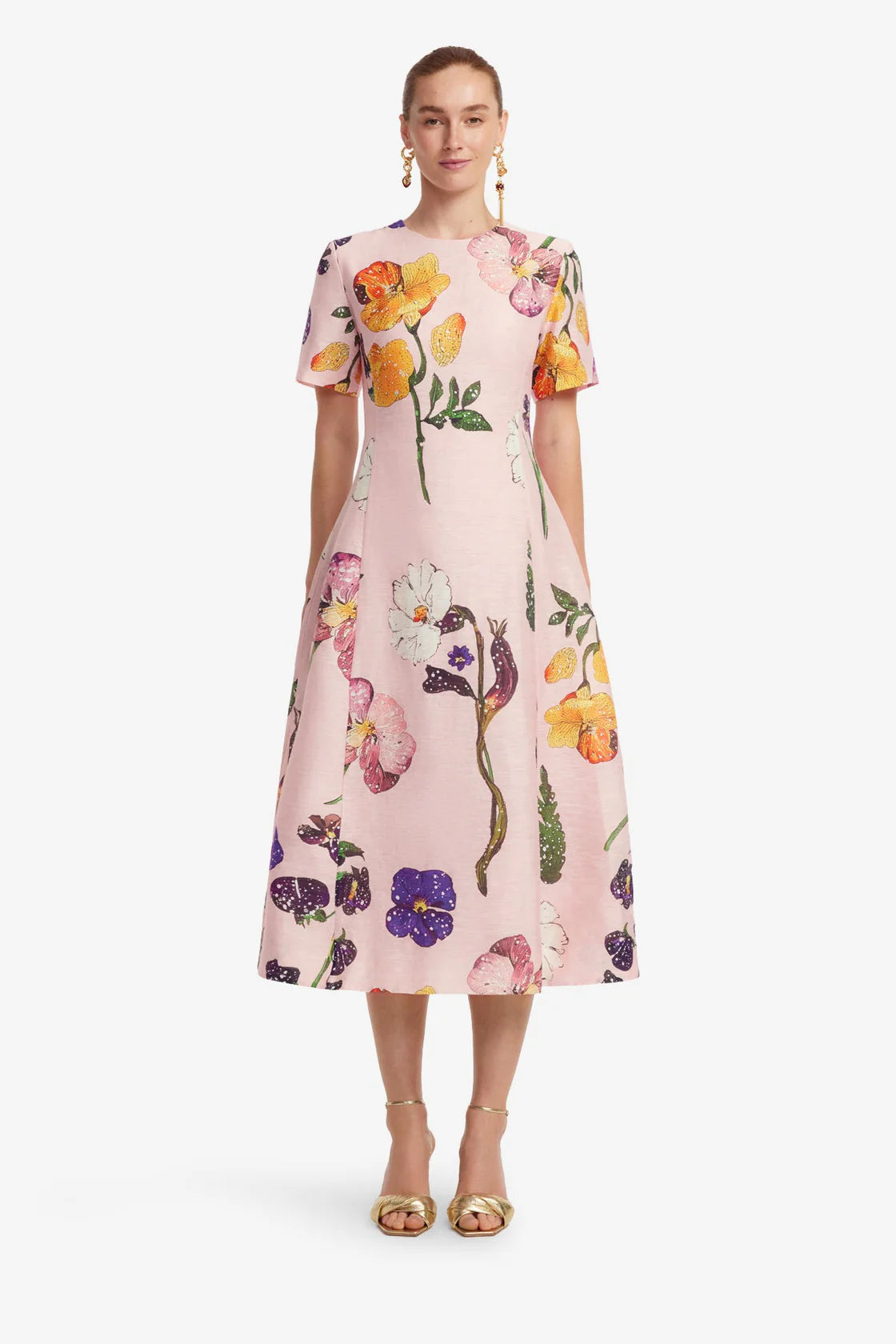 Leo Lin Caroline Short Sleeve Midi Dress