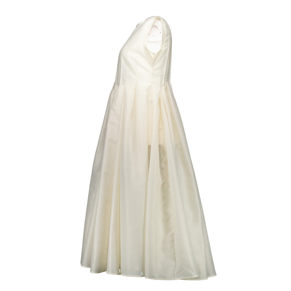 Hagahi Pleated Long Dress Ivory