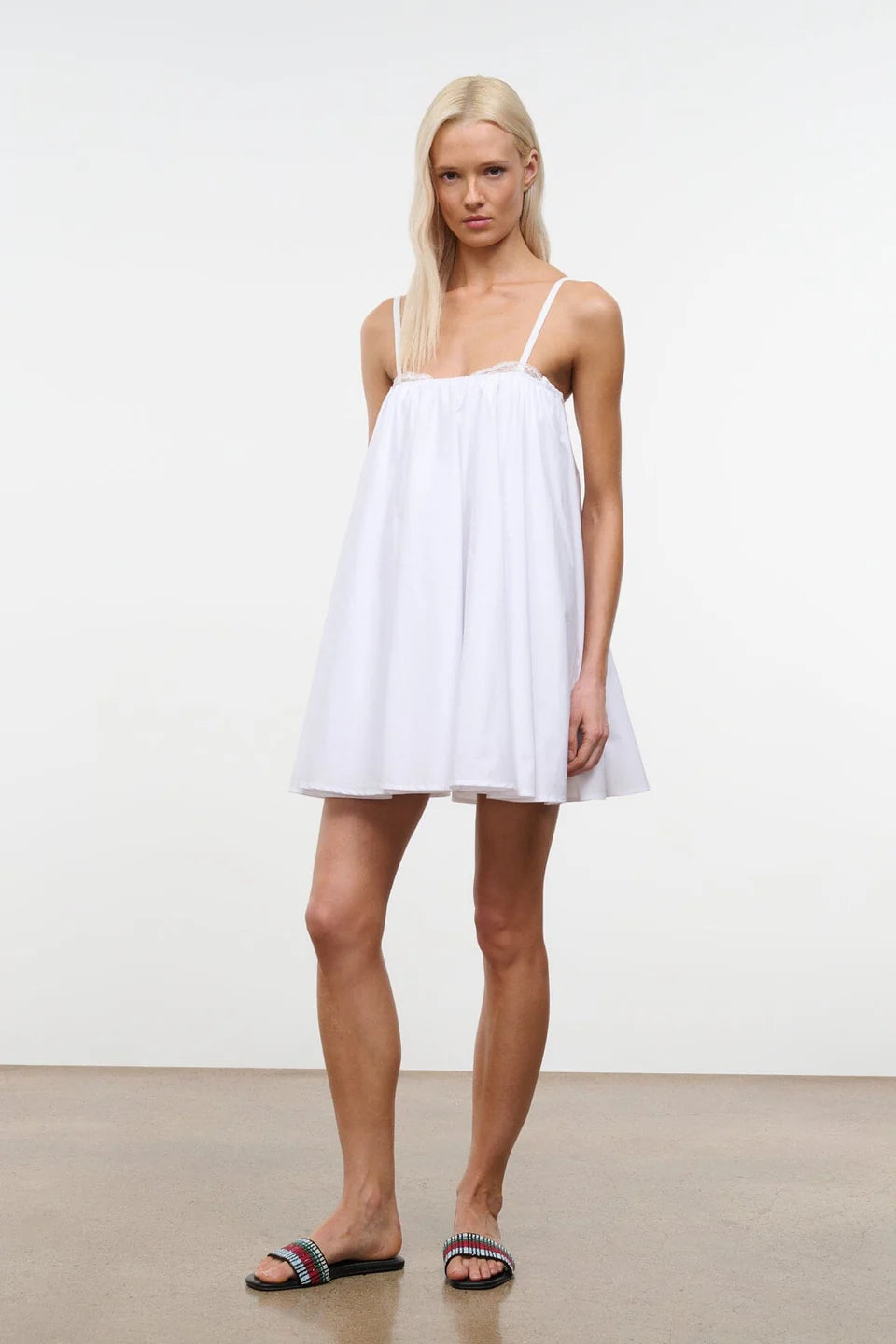 Staud Cecily Mini Dress White
