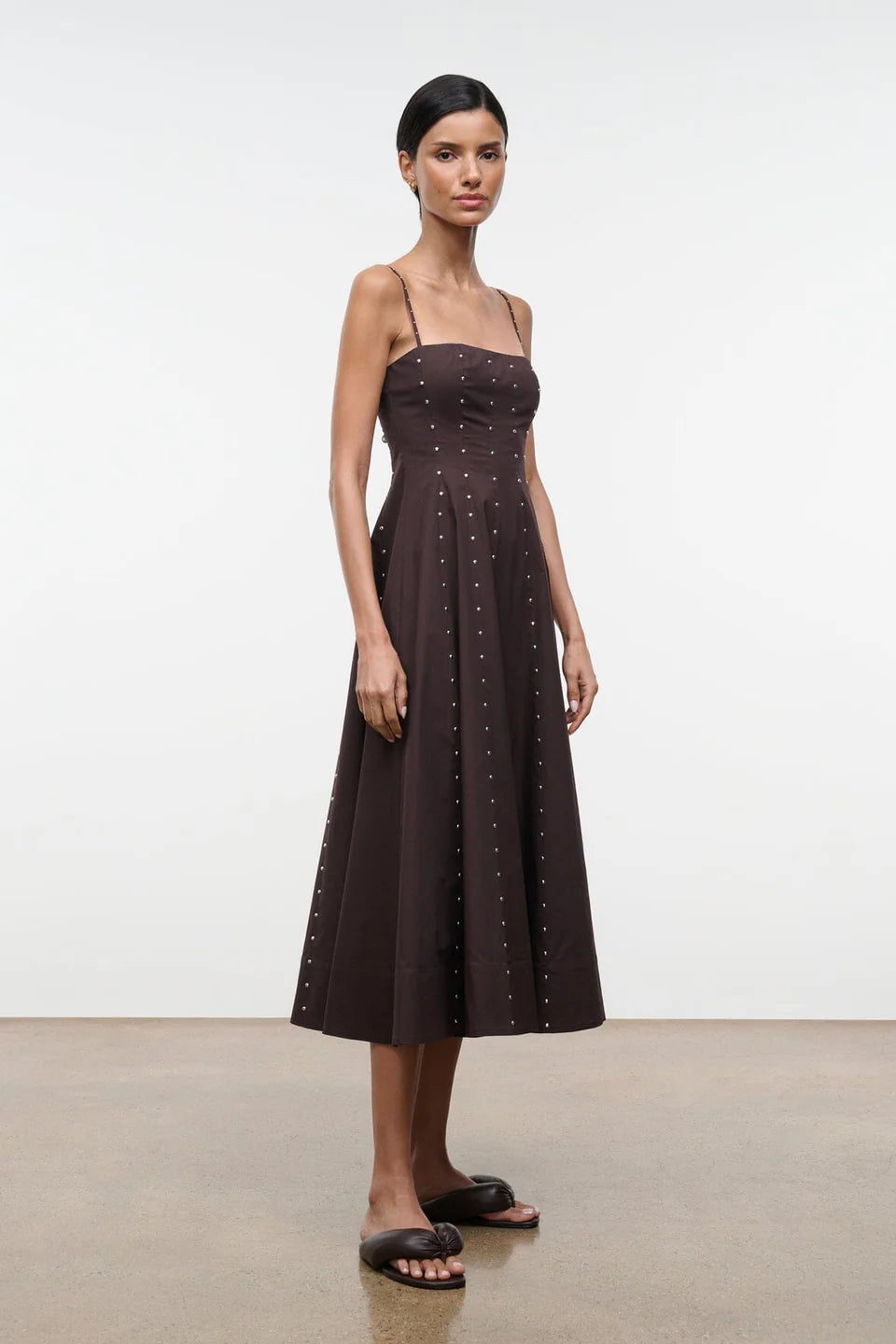 Staud Wylie Dress - Earth Studs