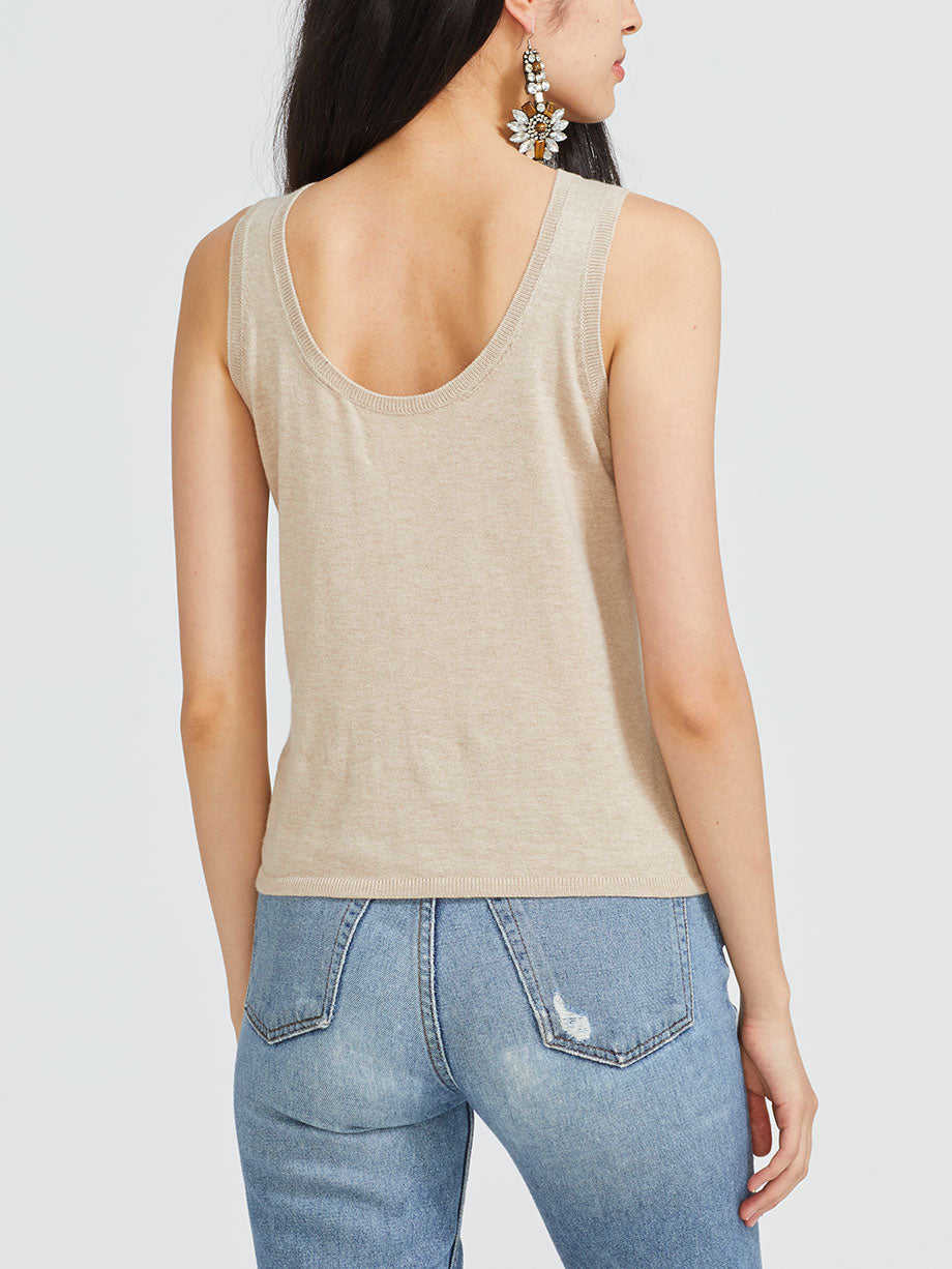 PAMPA Alpaca cotton tank top oat