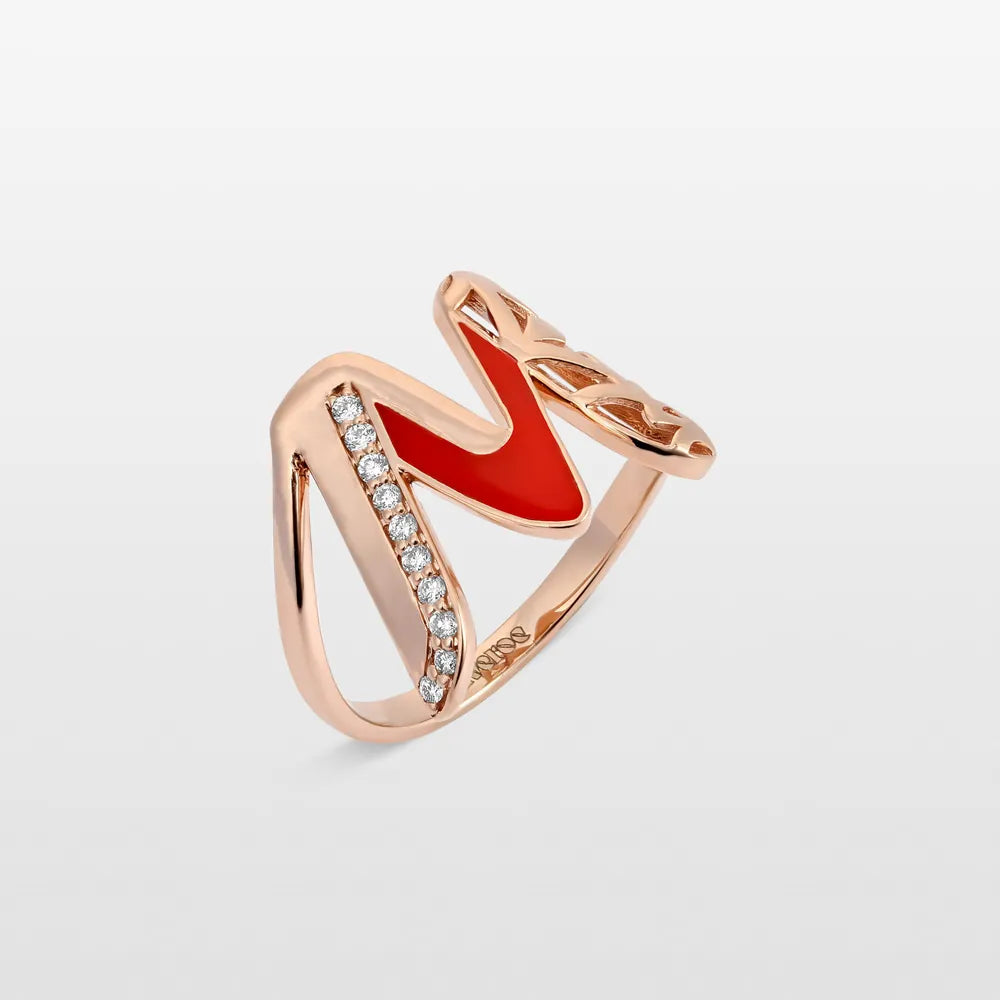 Maveroc Retro Diamond Letter Ring