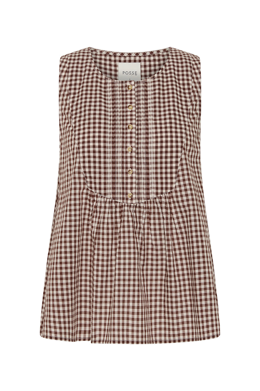 Posse Callie Blouse - Petite Mocha Gingham